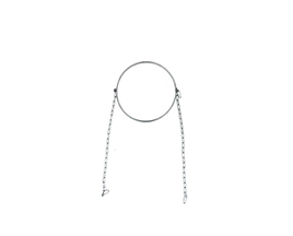 Schake grandinė su kabliais ir kilpomis statybinių atliekų latakui