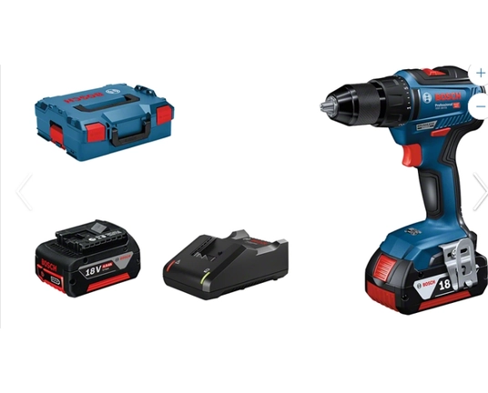 Akumuliatorinis gręžtuvas-suktuvas GSR 18V-55, 18 V, 2 x 2,0 Ah Li-ion ProCore, 55 Nm, L-dėžė 