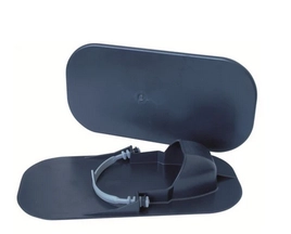 Tile shoes for walking on set tiles and cements screeds with spring strap