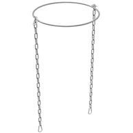 Schake grandinė su kabliais ir kilpomis statybinių atliekų latakui