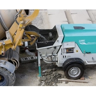 IMBER Booster 15 betono padavimo sistema darbo metu